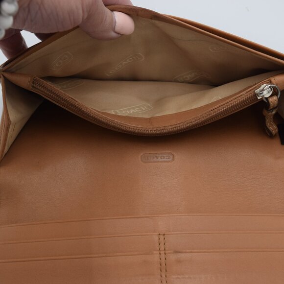 Coach Soho Buckle Signature "C" Canvas and Tan Leather Wallet - Picture 11 of 12